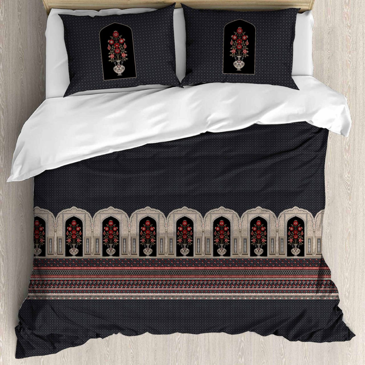 Premium Cotton King Size Double Bed Sheet with 2 Pillow Covers – 120 TC