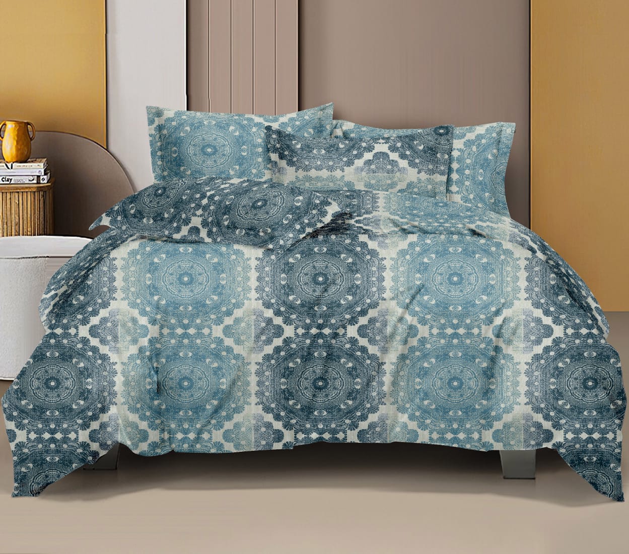 Premium Cotton 180TC King Size Bedsheet with 2 Pillow Covers – 2.75m x 2.75m
