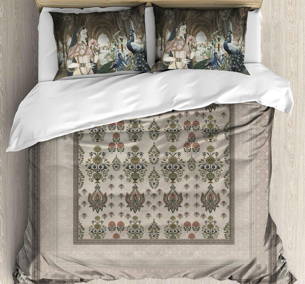 Luxury Satin Cotton 250TC King Size Bedsheet with 2 Pillow Covers (2.75m x 2.75m)