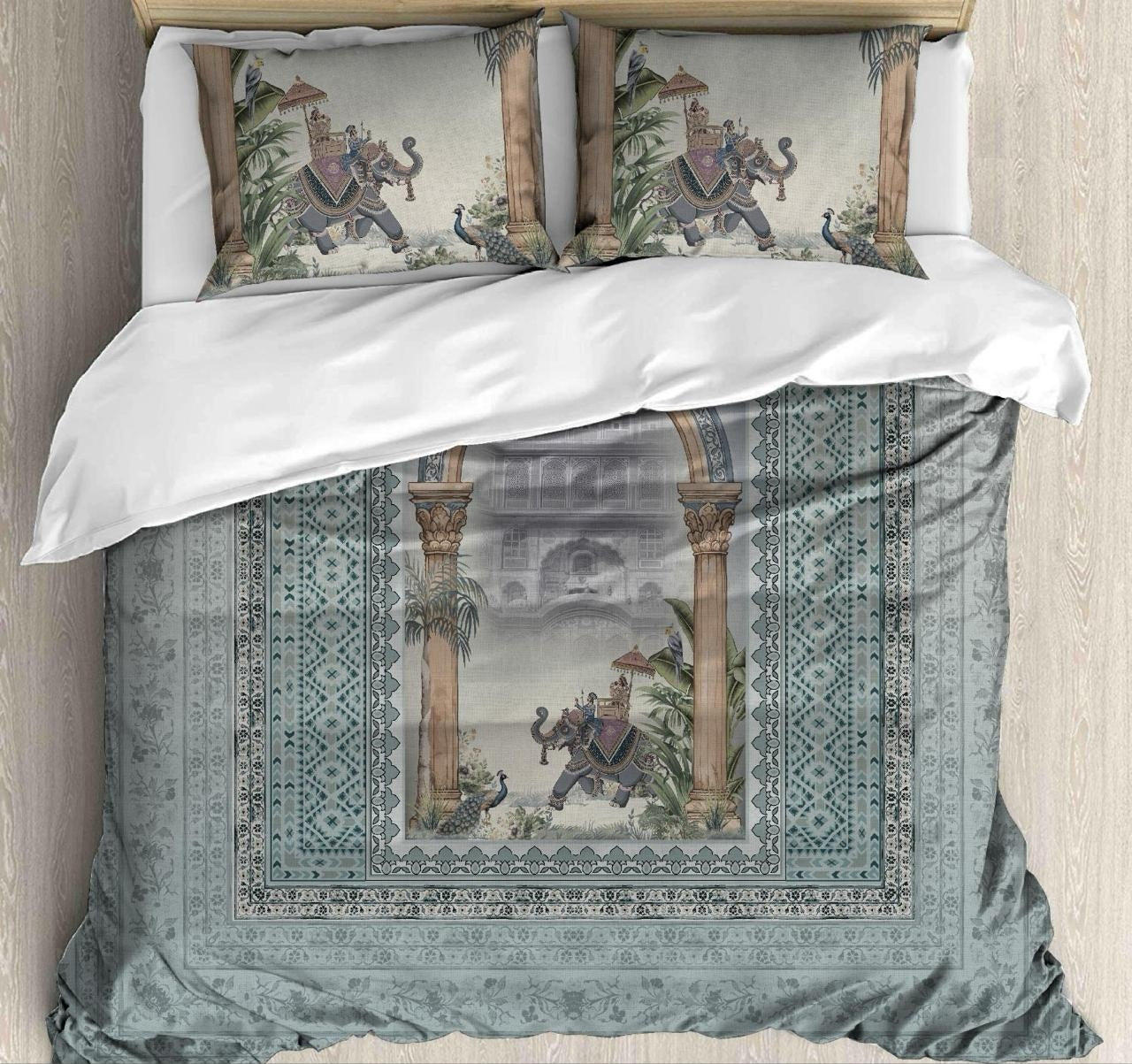 Luxury Satin Cotton 250TC King Size Bedsheet with 2 Pillow Covers (2.75m x 2.75m)