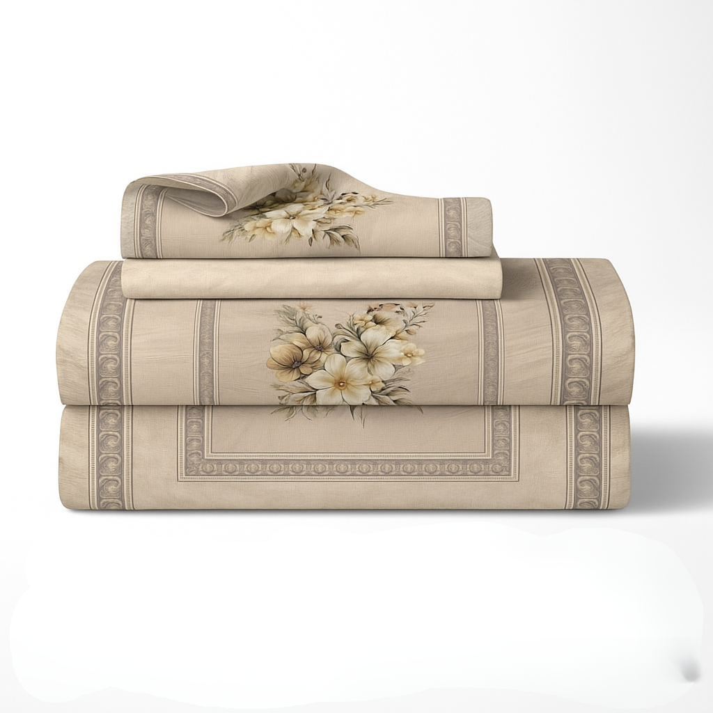 Luxury Satin Cotton 350 TC King Size Bedsheet with 2 Pillow Covers – 2.75 x 2.75 m