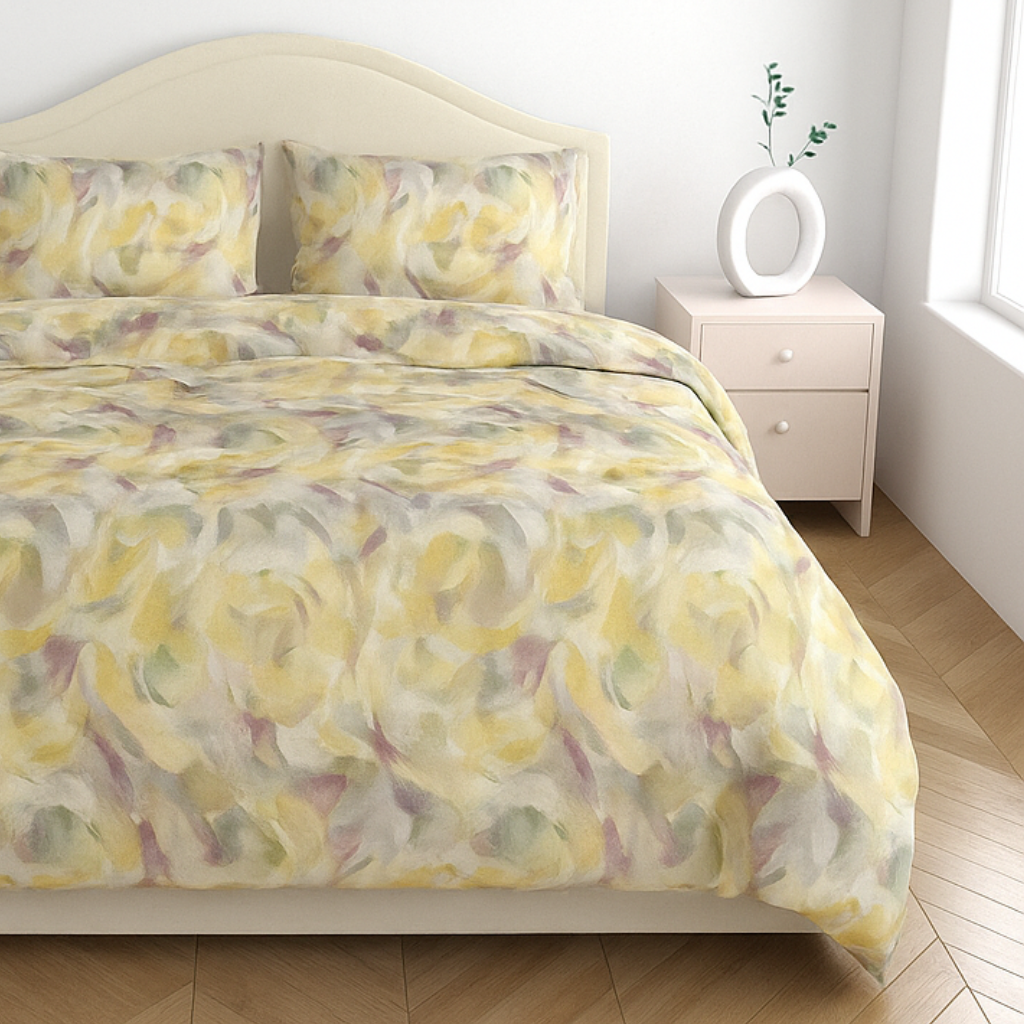 Satin Cotton 350 TC Super King Bedsheet Set – 3m x 3m with 2 Pillow Covers