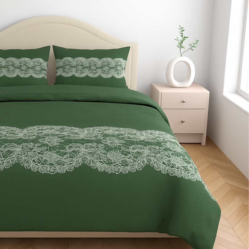 Luxury Satin Cotton King Size Bedsheet with 2 Pillow Covers – 210 TC (2.75m x 2.75m)