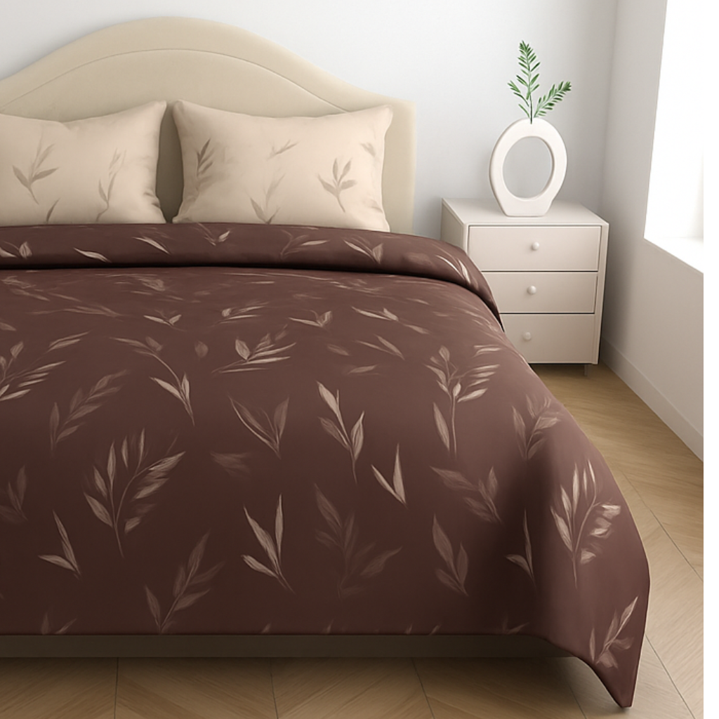 Luxury Satin Cotton King Size Bedsheet with 2 Pillow Covers – 210 TC (2.75m x 2.75m)
