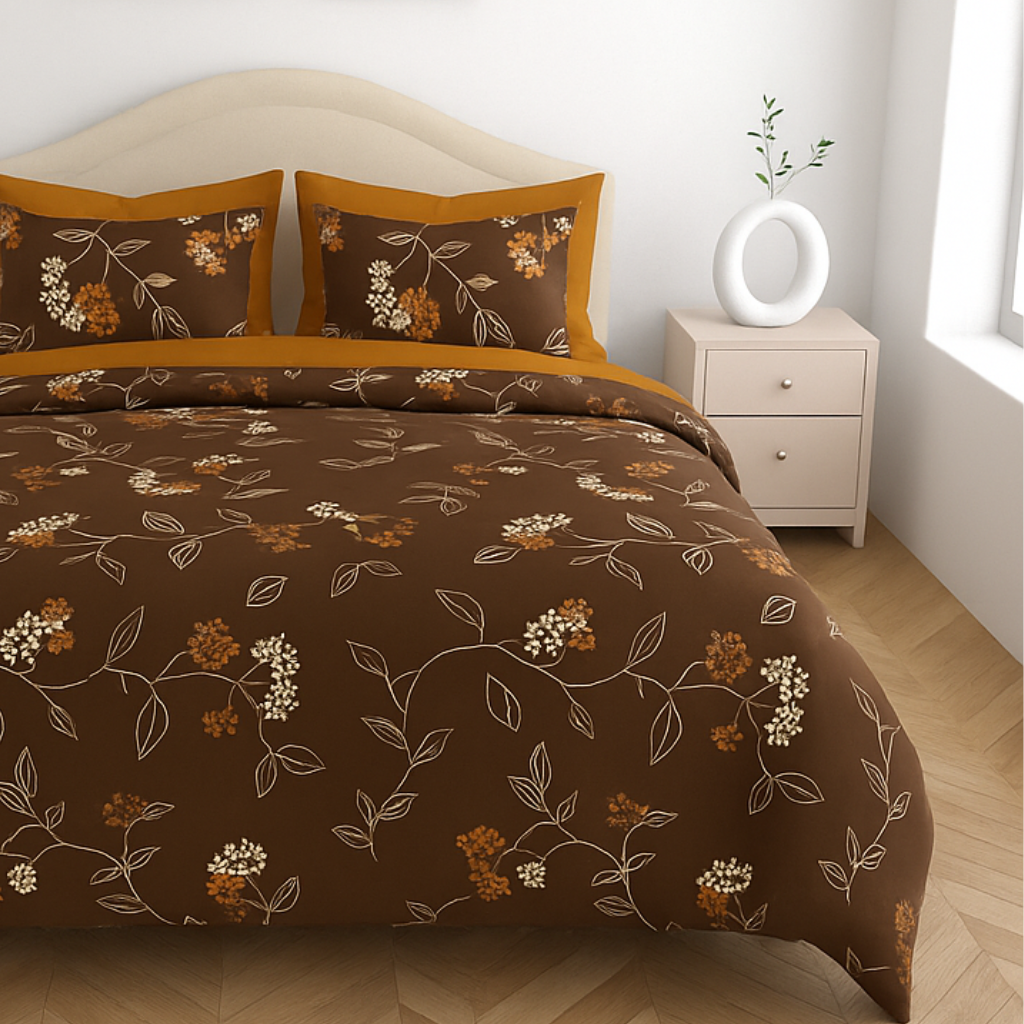 Luxury Cotton King Size Double Bedsheet with 2 Pillow Covers – 180 TC