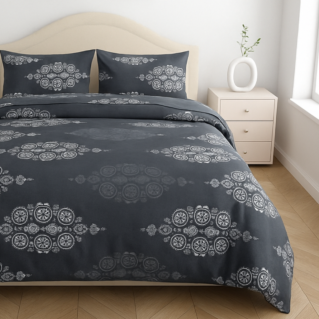 Luxury Cotton King Size Double Bedsheet with 2 Pillow Covers – 180 TC