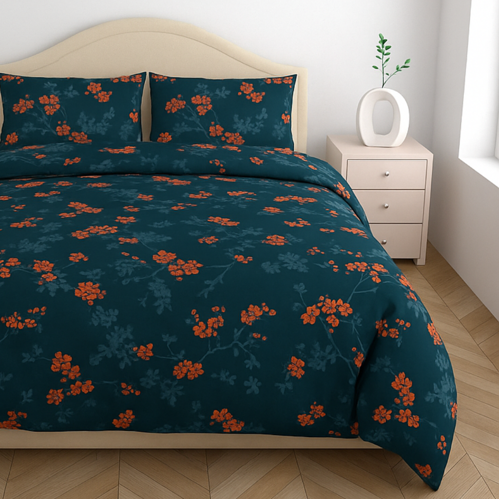 Luxury Cotton King Size Double Bedsheet with 2 Pillow Covers – 180 TC