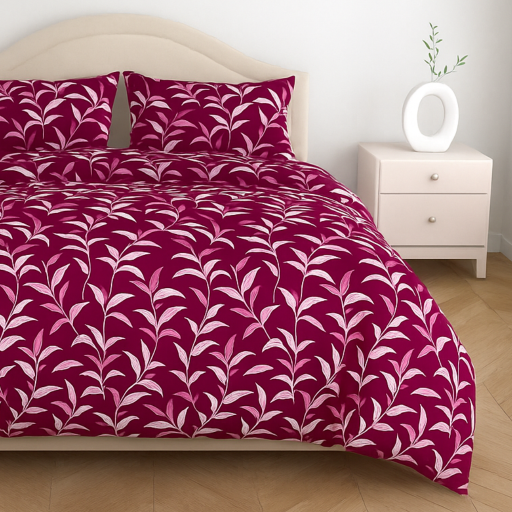 Luxury Cotton King Size Double Bedsheet with 2 Pillow Covers – 180 TC