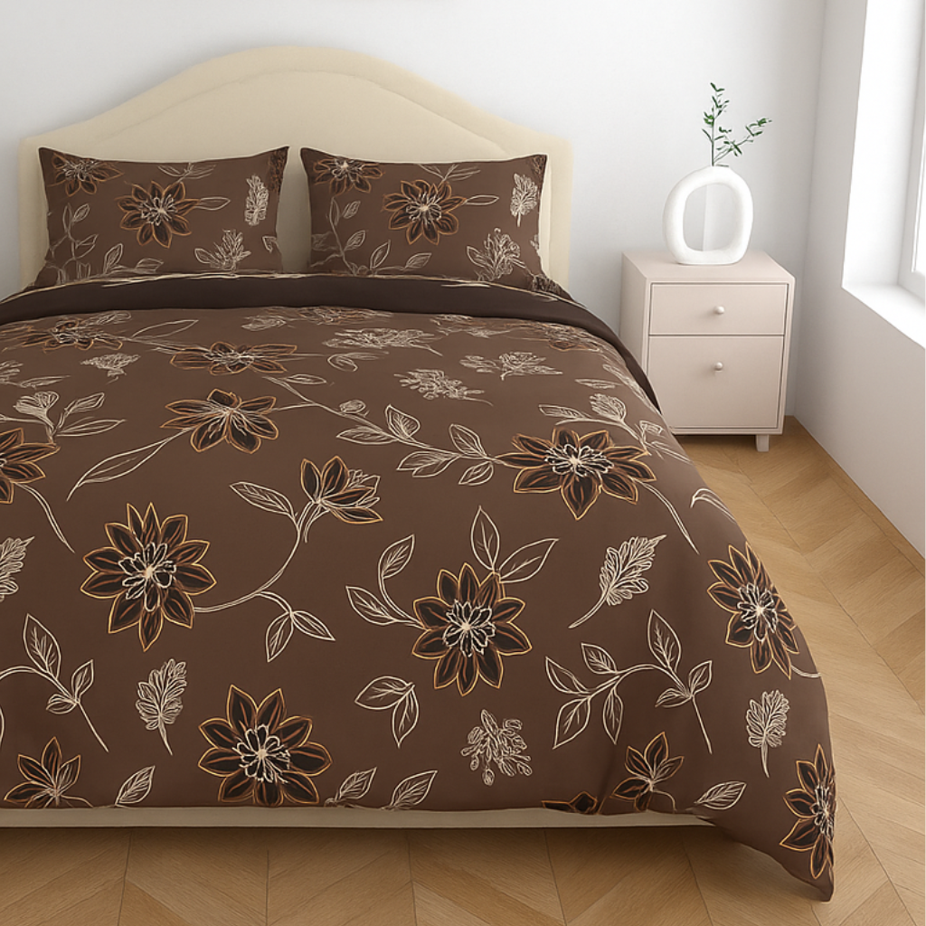 Luxury Cotton King Size Double Bedsheet with 2 Pillow Covers – 180 TC