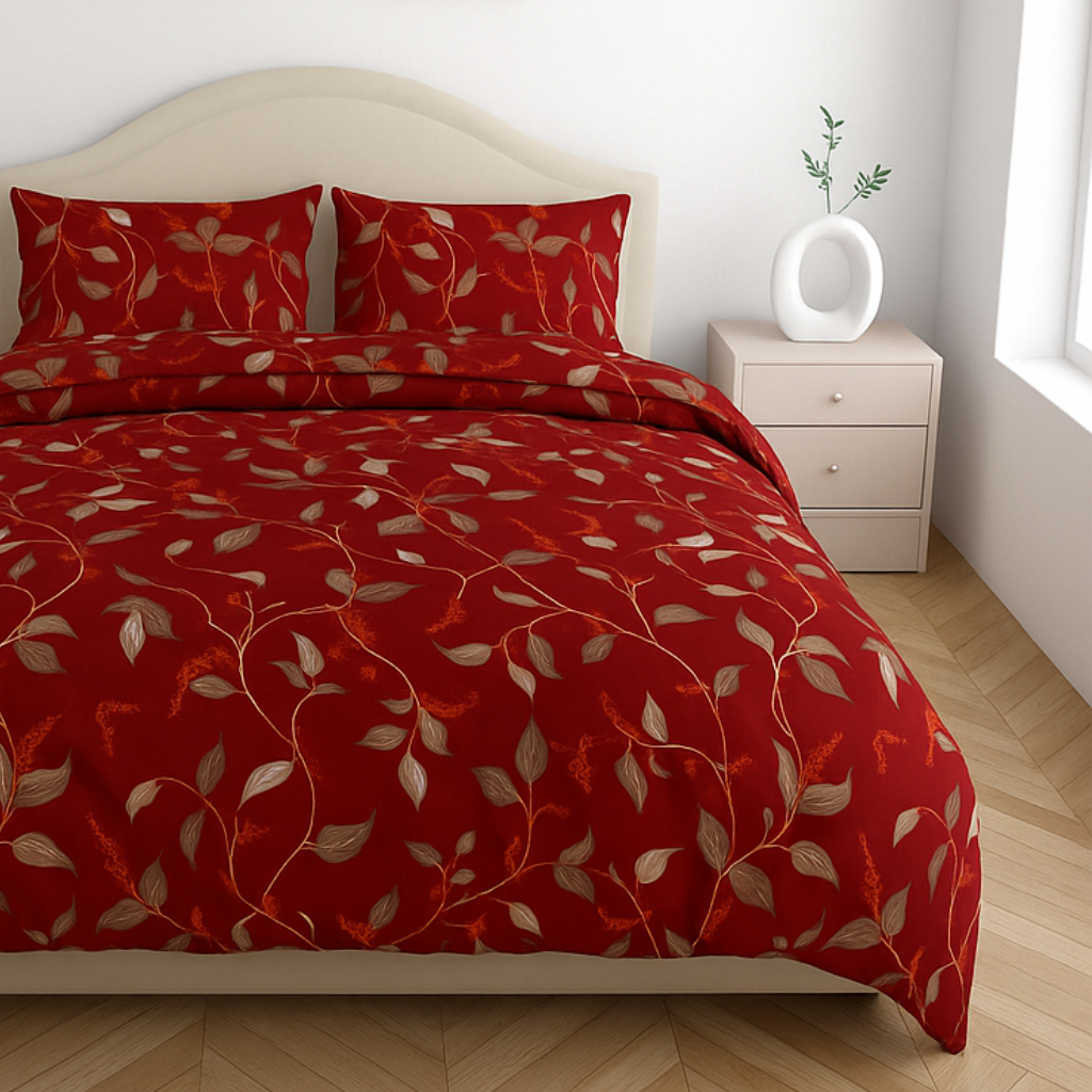 Luxury Cotton King Size Double Bedsheet with 2 Pillow Covers – 180 TC