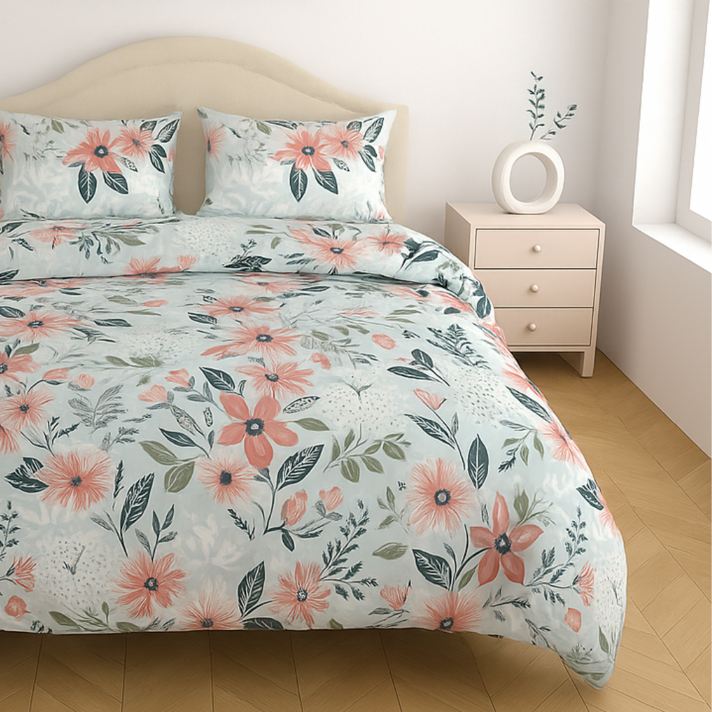 Premium Cotton 180TC King Size Bedsheet with 2 Pillow Covers – 2.75m x 2.75m