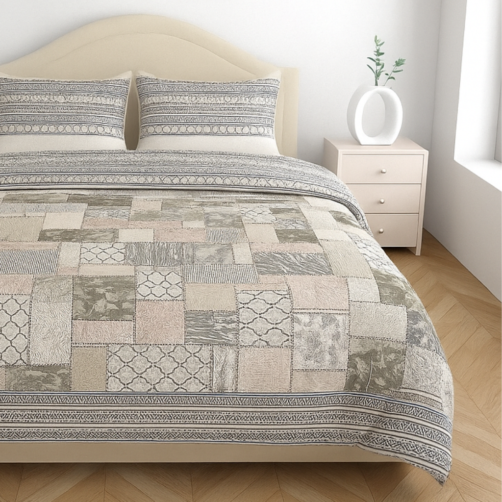 Premium Cotton 180TC King Size Bedsheet with 2 Pillow Covers – 2.75m x 2.75m