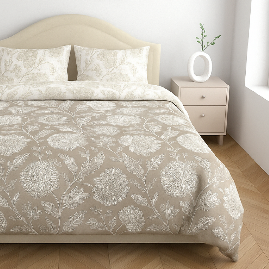 Premium Cotton 180TC King Size Bedsheet with 2 Pillow Covers – 2.75m x 2.75m