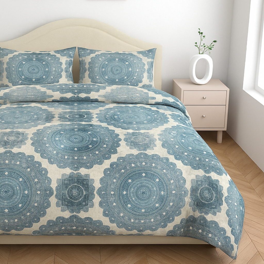 Premium Cotton 180TC King Size Bedsheet with 2 Pillow Covers – 2.75m x 2.75m