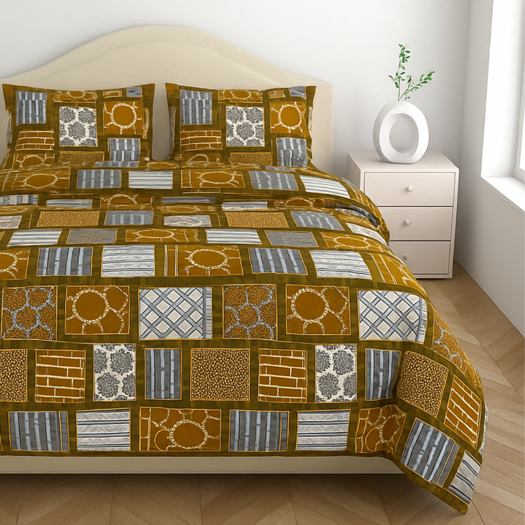 100% Cotton Queen Size Double Bedsheet with 2 Pillow Covers