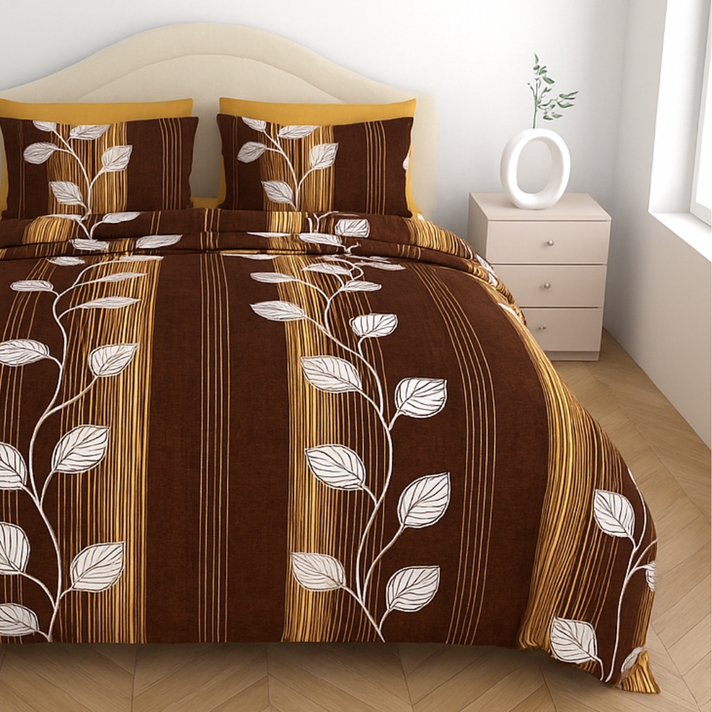100% Cotton Queen Size Double Bedsheet with 2 Pillow Covers