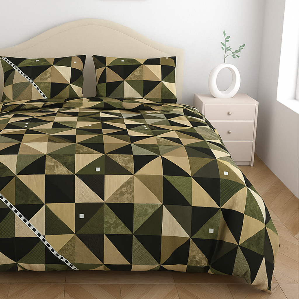 100% Cotton Queen Size Double Bedsheet with 2 Pillow Covers