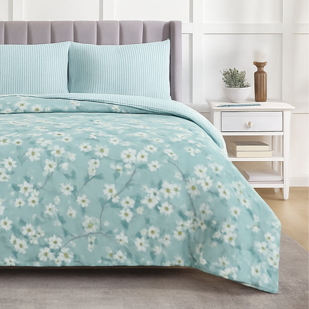 Luxury Micro Fabric Comforter Set – 5 Pieces (King Size)