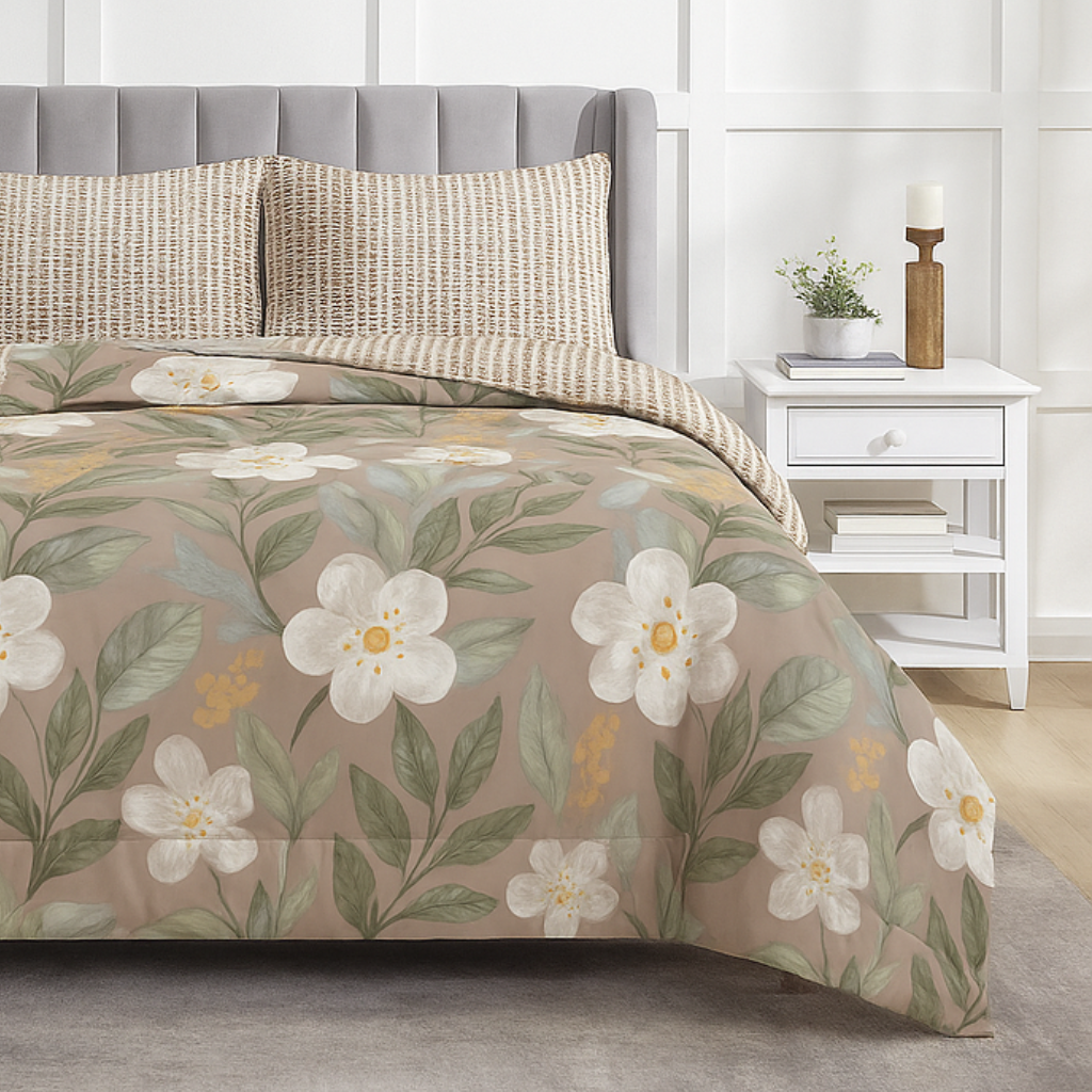 Luxury Micro Fabric Comforter Set – 5 Pieces (King Size)