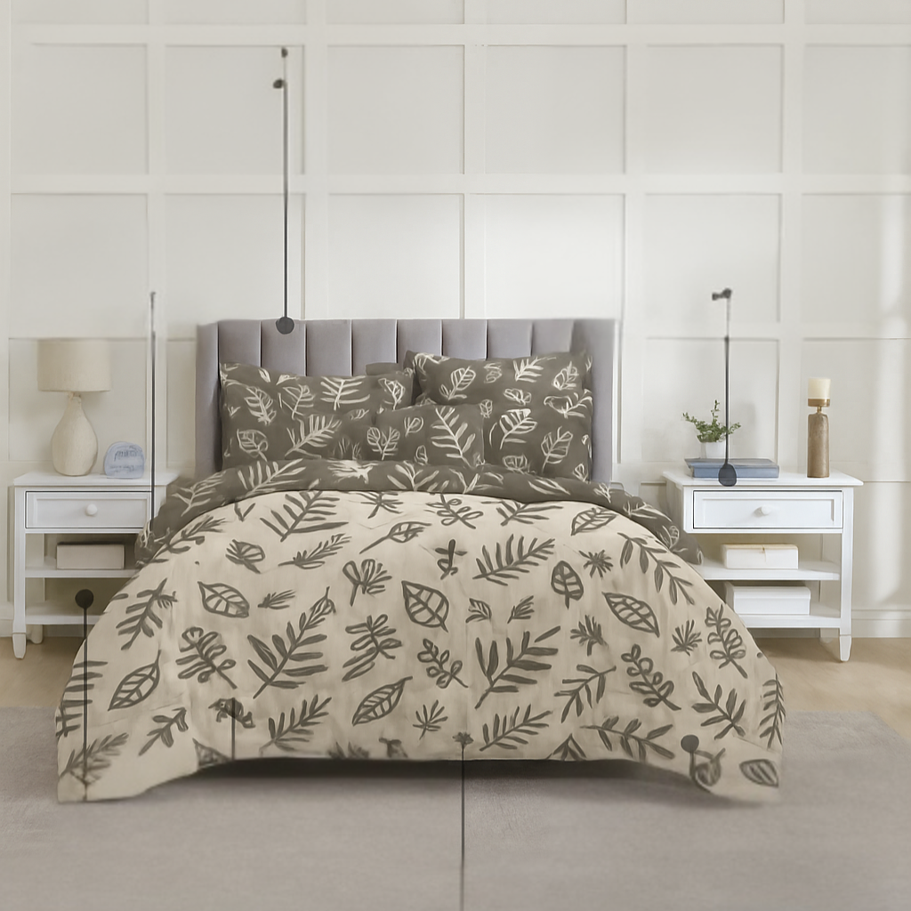 Luxury Micro Fabric Comforter Set – 5 Pieces (King Size)
