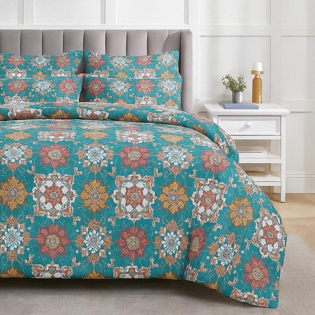 Luxury Micro Fabric Comforter Set – 5 Pieces (King Size)