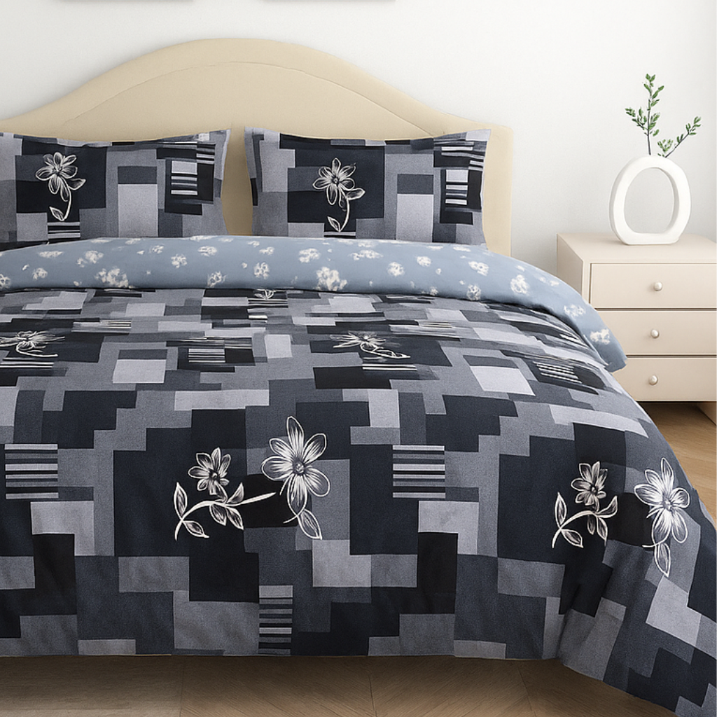 100% Cotton Queen Size Double Bedsheet with 2 Pillow Covers