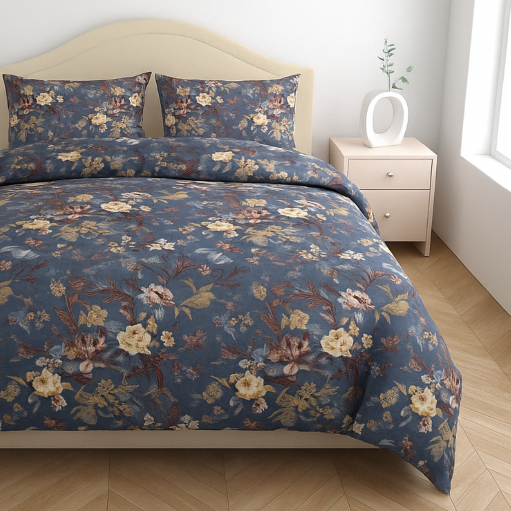 Satin Cotton 350 TC Super King Bedsheet Set – 3m x 3m with 2 Pillow Covers