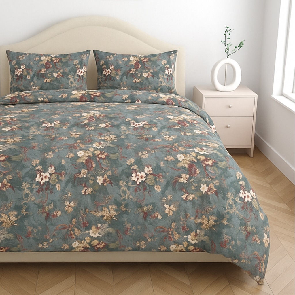 Satin Cotton 350 TC Super King Bedsheet Set – 3m x 3m with 2 Pillow Covers