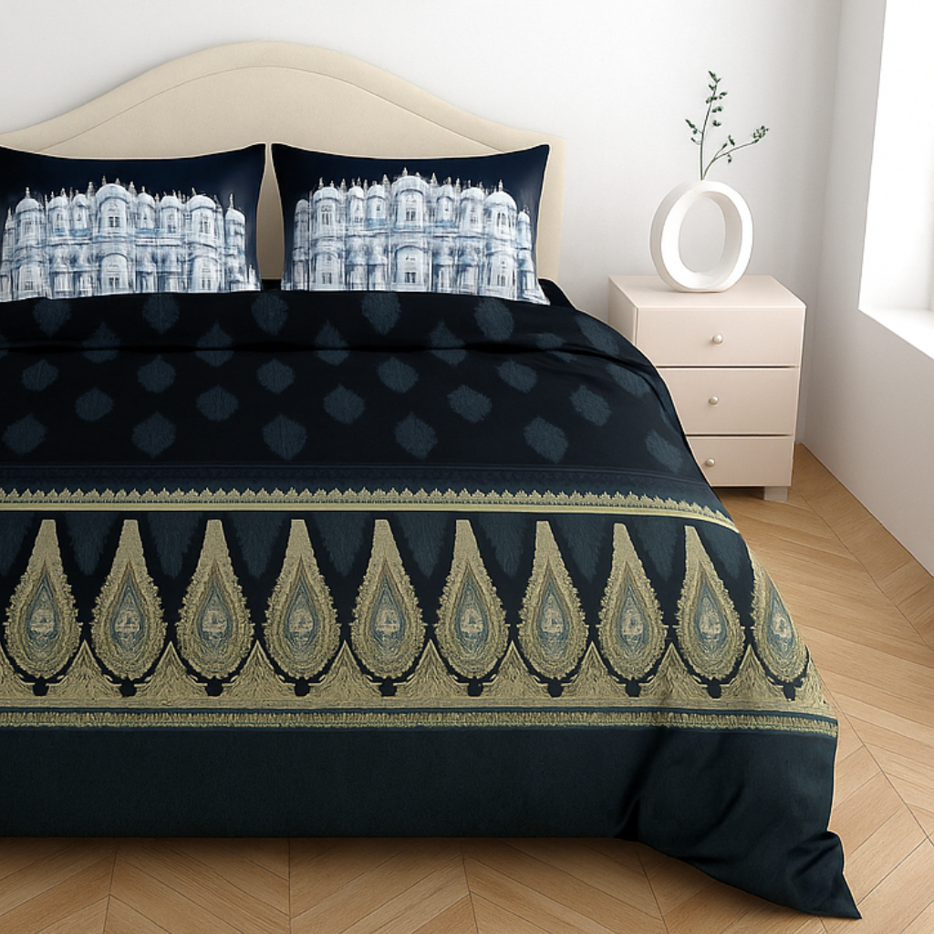 Premium Cotton King Size Bedsheet with 2 Pillow Covers – 180 TC (2.75m x 2.75m)