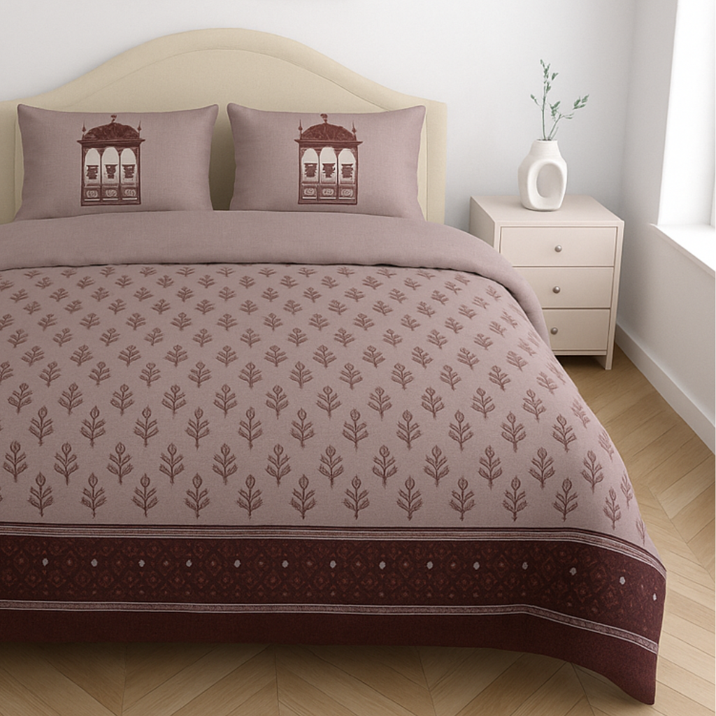 Premium Cotton King Size Bedsheet with 2 Pillow Covers – 180 TC (2.75m x 2.75m)