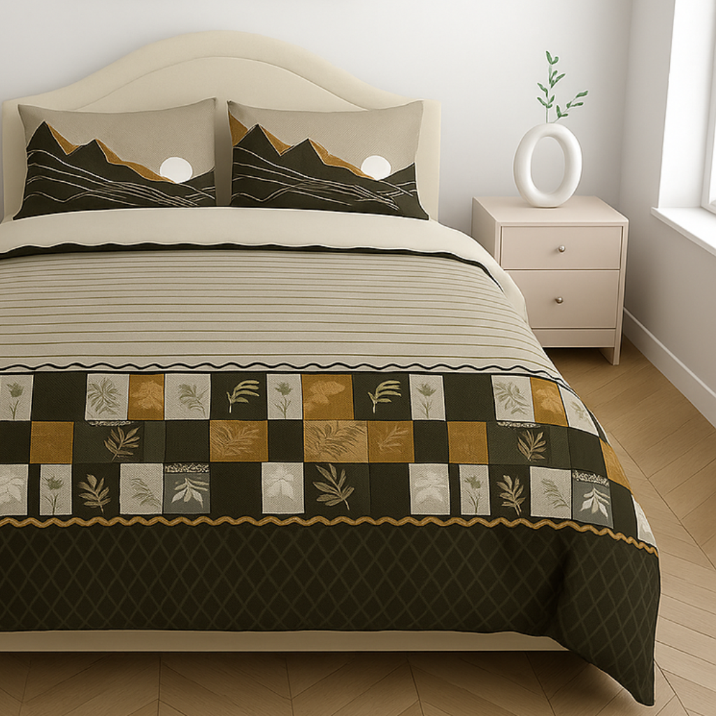 Premium Cotton King Size Bedsheet with 2 Pillow Covers – 180 TC (2.75m x 2.75m)