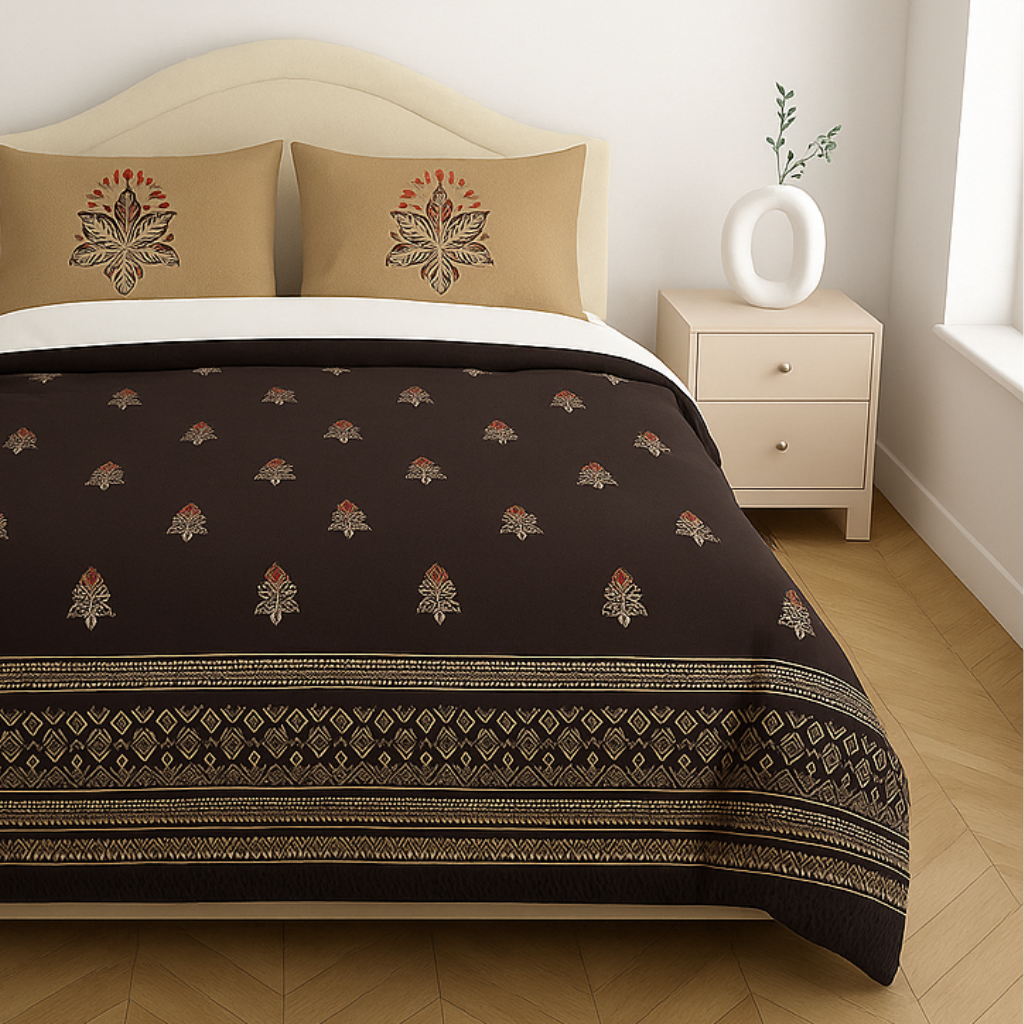 Premium Cotton King Size Bedsheet with 2 Pillow Covers – 180 TC (2.75m x 2.75m)