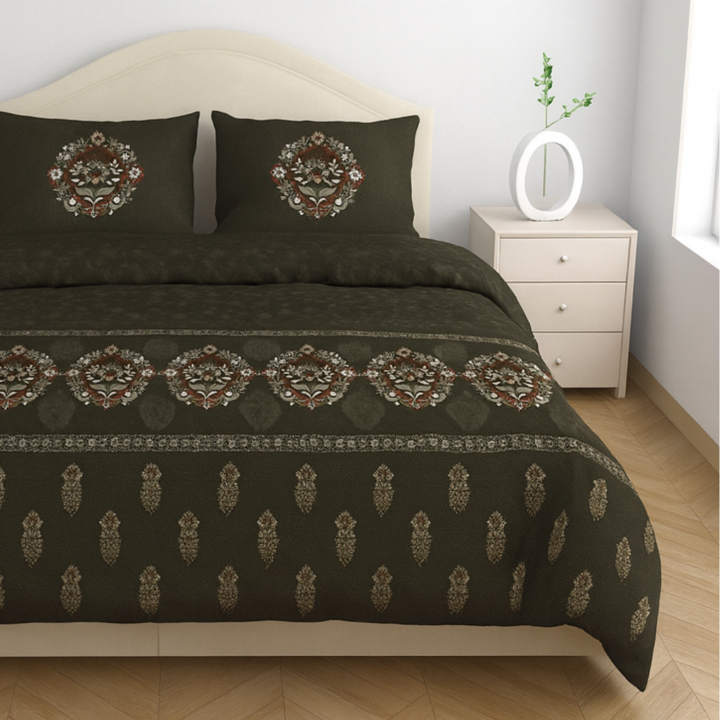 Premium Cotton King Size Bedsheet with 2 Pillow Covers – 180 TC (2.75m x 2.75m)