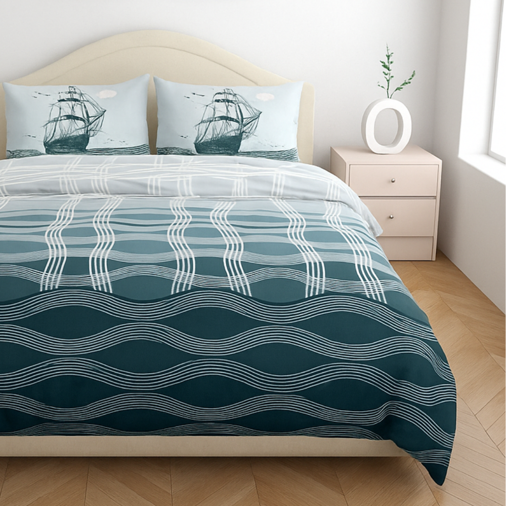 Premium Cotton King Size Bedsheet with 2 Pillow Covers – 180 TC (2.75m x 2.75m)