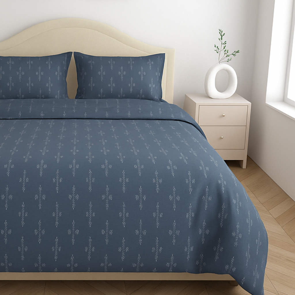 Luxury Satin Cotton King Size Bedsheet with 2 Pillow Covers – 210 TC (2.75m x 2.75m)