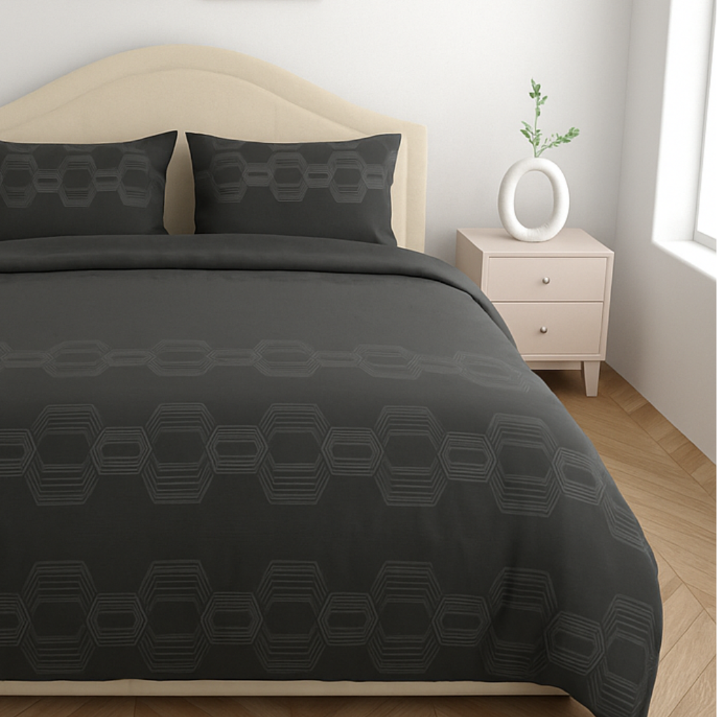 Luxury Satin Cotton King Size Bedsheet with 2 Pillow Covers – 210 TC (2.75m x 2.75m)