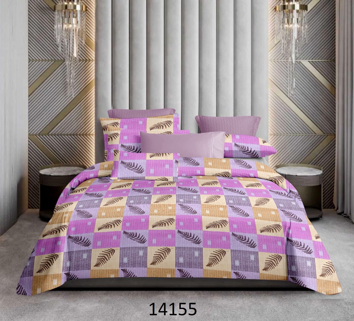 Premium 100% Cotton Double Bed Bedsheet with 2 Pillow Covers – 144 TC | King Size 2.75m x 2.75m
