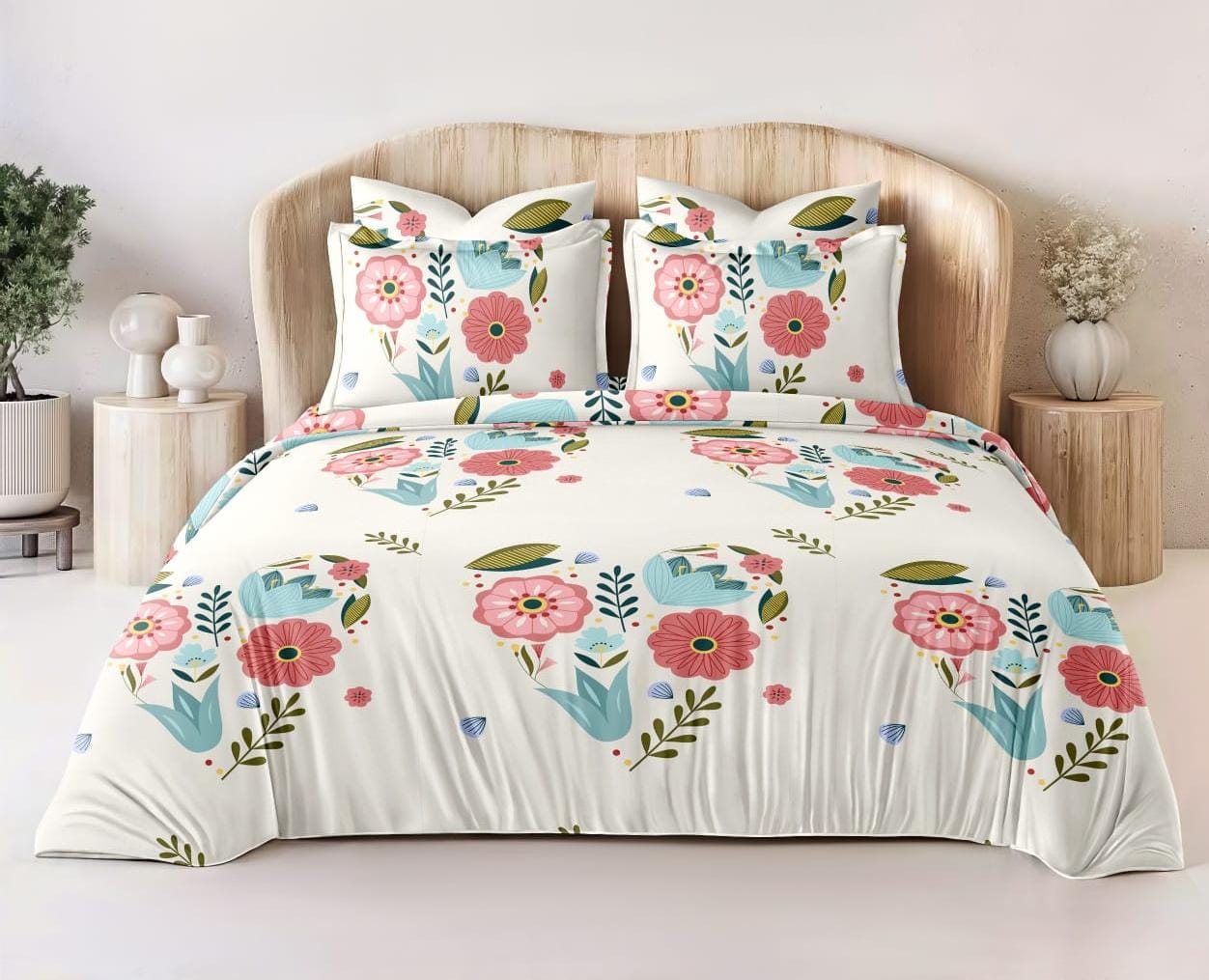 Elegant 4-Piece Comforter Set – Premium Soft & Breathable Fabric