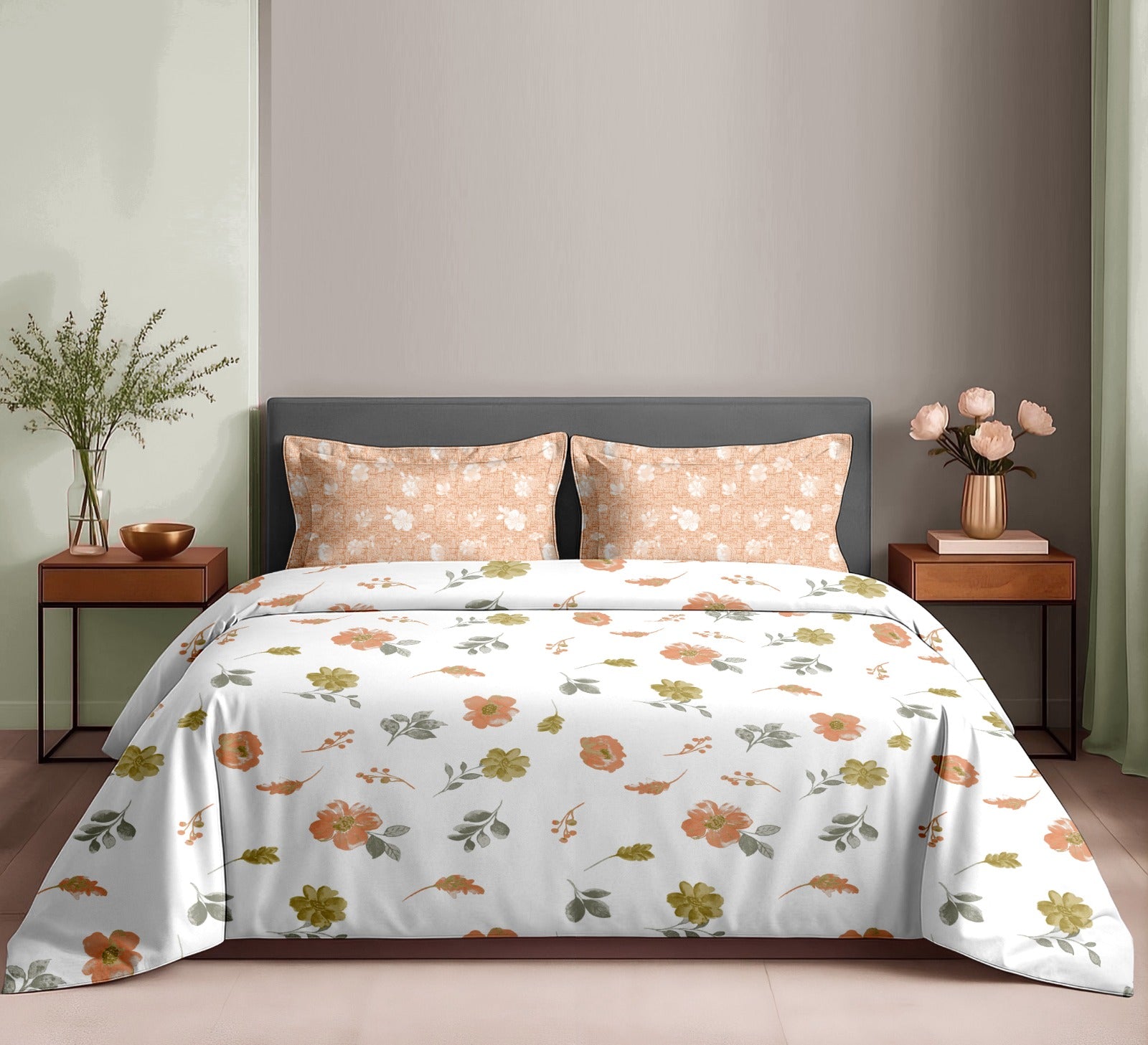 Luxury Cotton 180 TC King Size Bedsheet with 2 Pillow Covers – 2.75 x 2.75 m