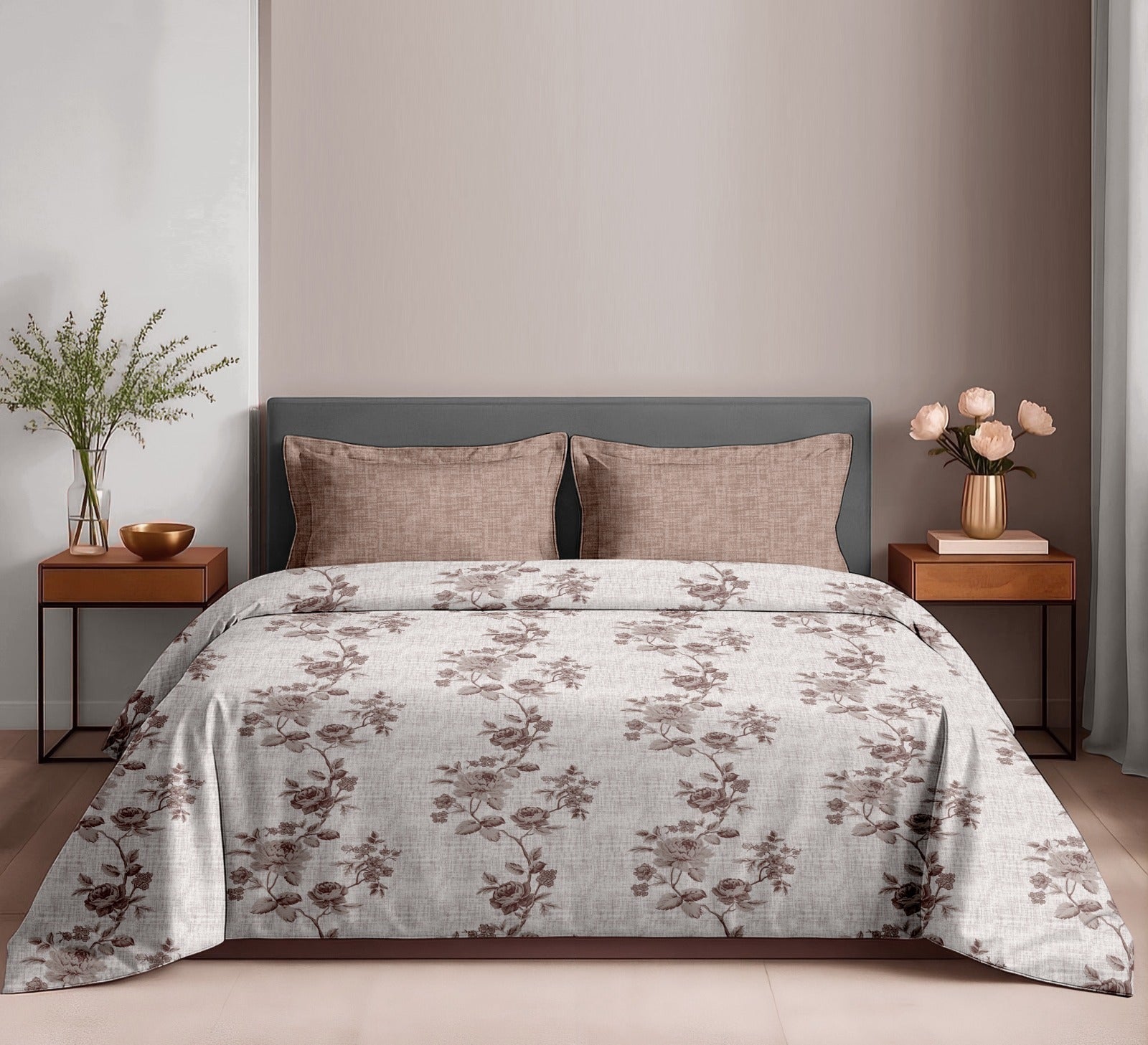 Soft & Breathable Cotton King Bedsheet Set – 180 TC, 2.75 x 2.75 m