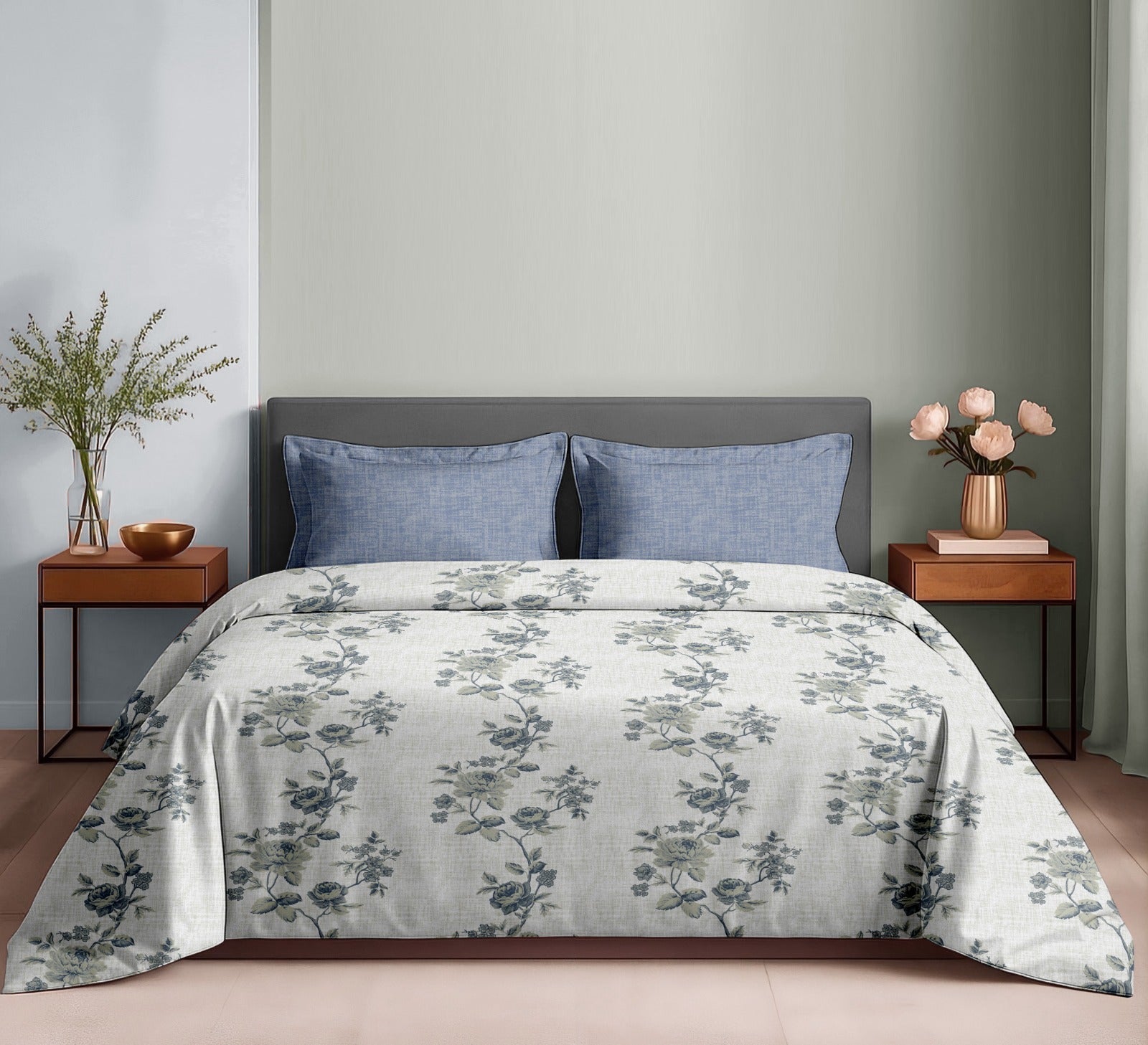 Soft & Breathable Cotton King Bedsheet Set – 180 TC, 2.75 x 2.75 m