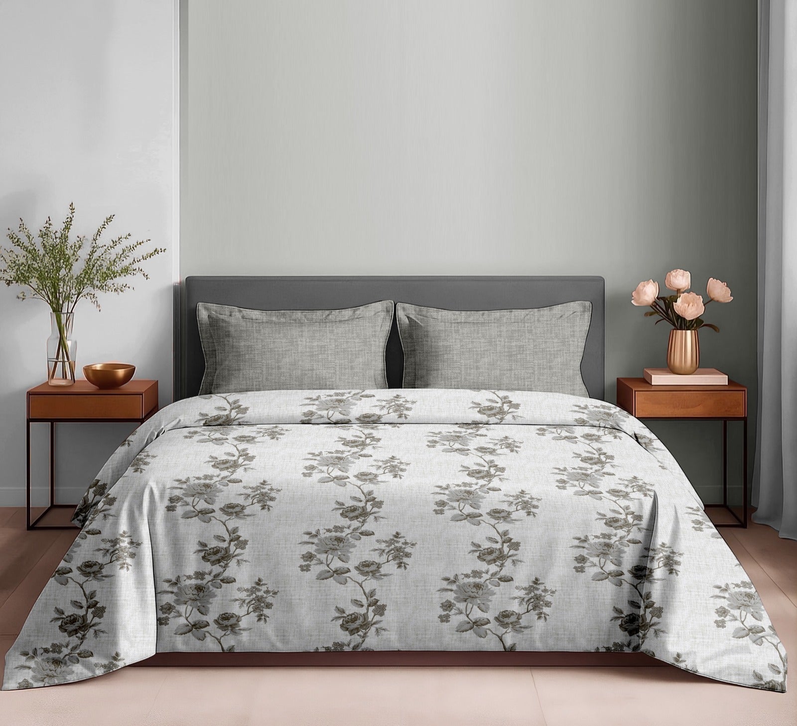 Soft & Breathable Cotton King Bedsheet Set – 180 TC, 2.75 x 2.75 m