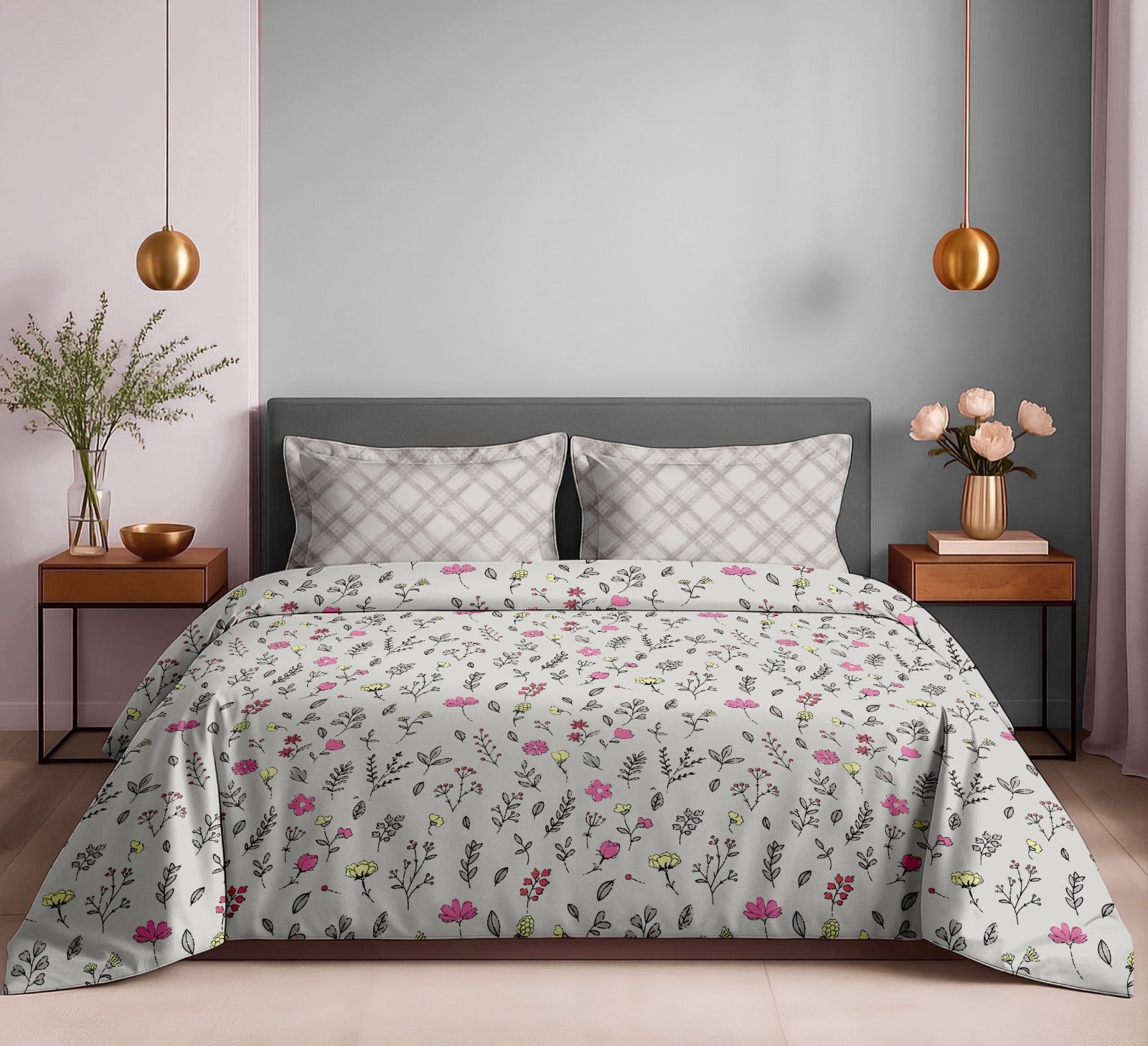 Premium Cotton King Size Bedsheet 180 TC with 2 Pillow Covers – Soft & Comfortable