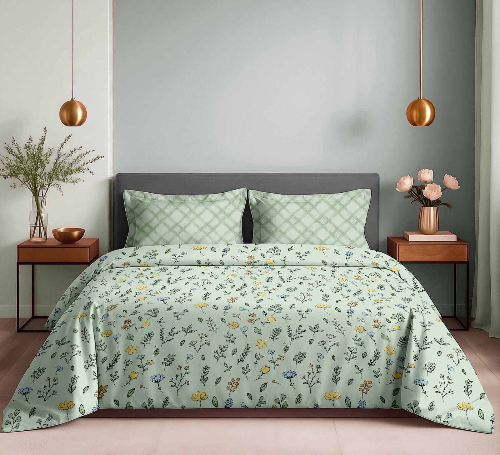 Premium Cotton King Size Bedsheet 180 TC with 2 Pillow Covers – Soft & Comfortable