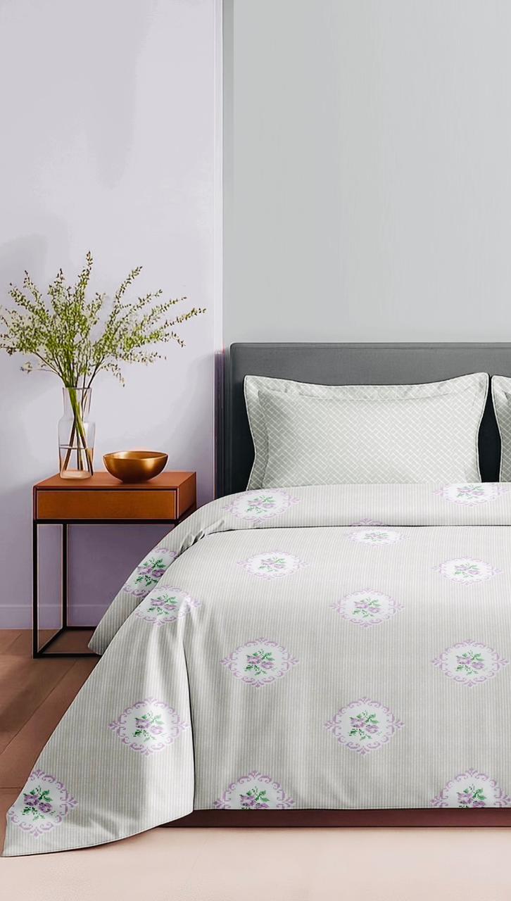 Cotton King Size Double Bedsheet Set with 2 Pillow Covers – 180 TC, 2.75 x 2.75 m
