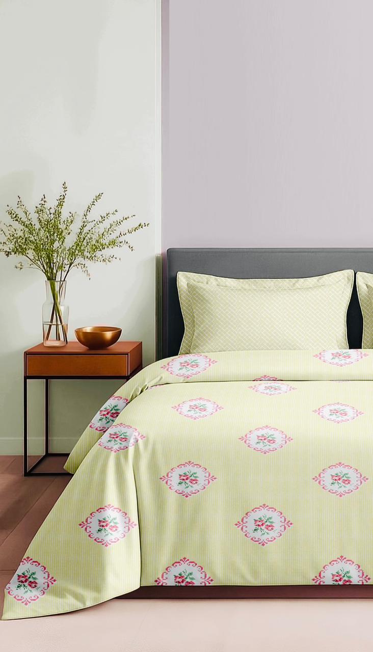 Cotton King Size Double Bedsheet Set with 2 Pillow Covers – 180 TC, 2.75 x 2.75 m