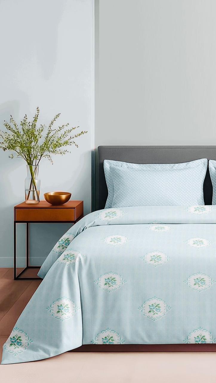 Cotton King Size Double Bedsheet Set with 2 Pillow Covers – 180 TC, 2.75 x 2.75 m