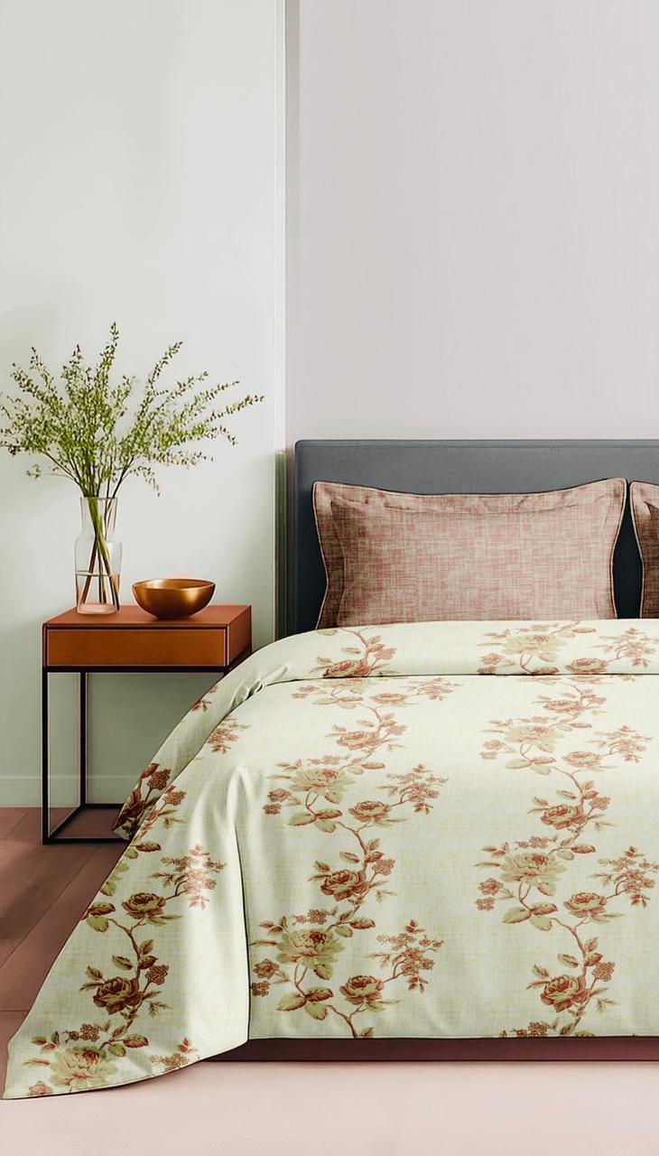 Soft & Breathable Cotton King Bedsheet Set – 180 TC, 2.75 x 2.75 m