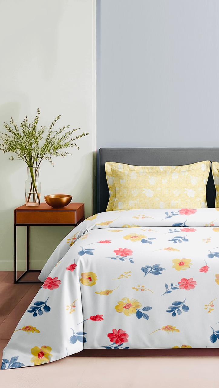 Luxury Cotton 180 TC King Size Bedsheet with 2 Pillow Covers – 2.75 x 2.75 m
