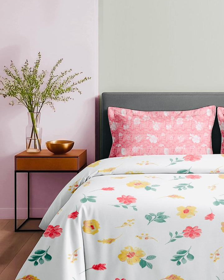 Luxury Cotton 180 TC King Size Bedsheet with 2 Pillow Covers – 2.75 x 2.75 m